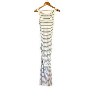 Victoria’s Secret white & navy striped maxi dress